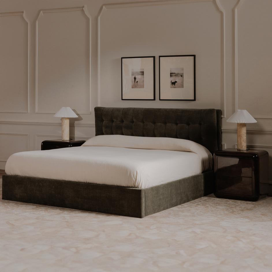 Sebastion King Storage Bed Green by Moes Home