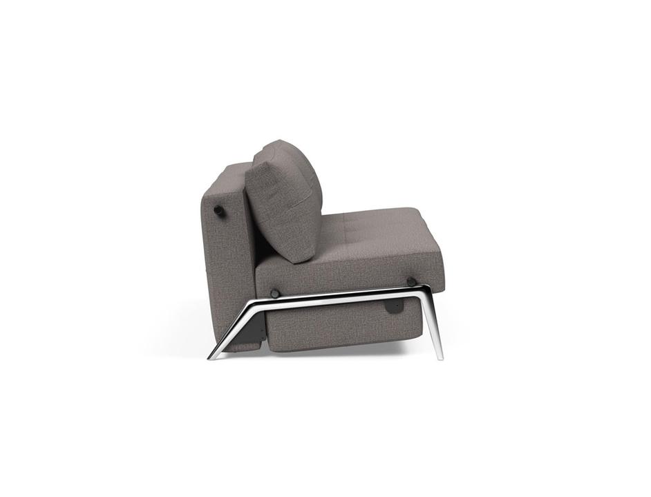 CUBED QUEEN SOFA BED in MIXED DANCE GREY FABRIC WITH Chrome legs 521 by INNOVATION USA
