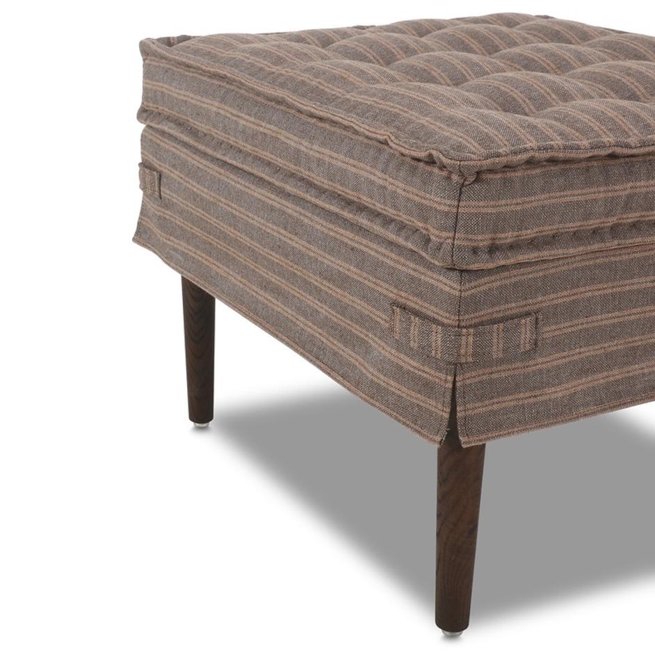 Cole Small Ottoman In Rodin Bark And Terra Brown Ash by Four Hands