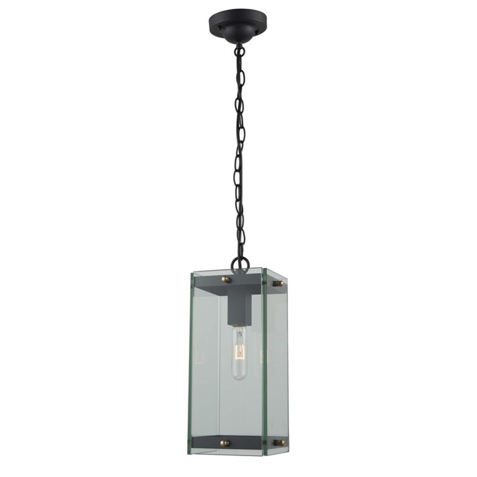 Bradgate AC8145BK Outdoor Pendant in Matte Black & Harvest Brass by Artcraft