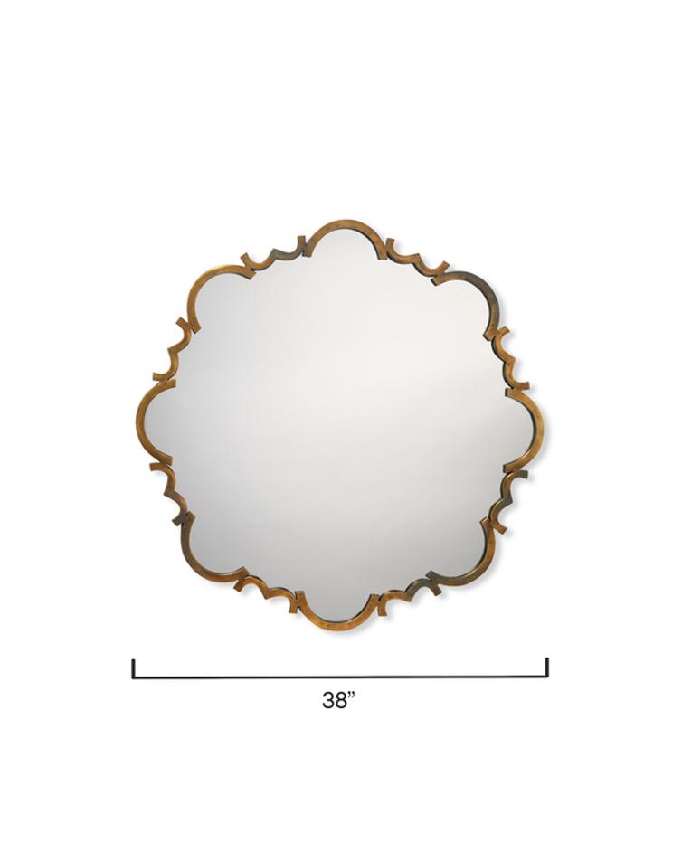 Saint Albans Steel Wall Mirror, Antique Brass by Jamie Young