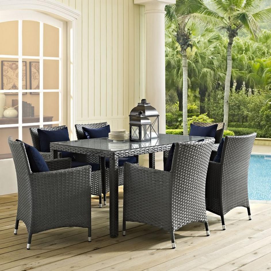 Cove 59" Outdoor Patio Dining Table In Chocolate by Modway Furniture