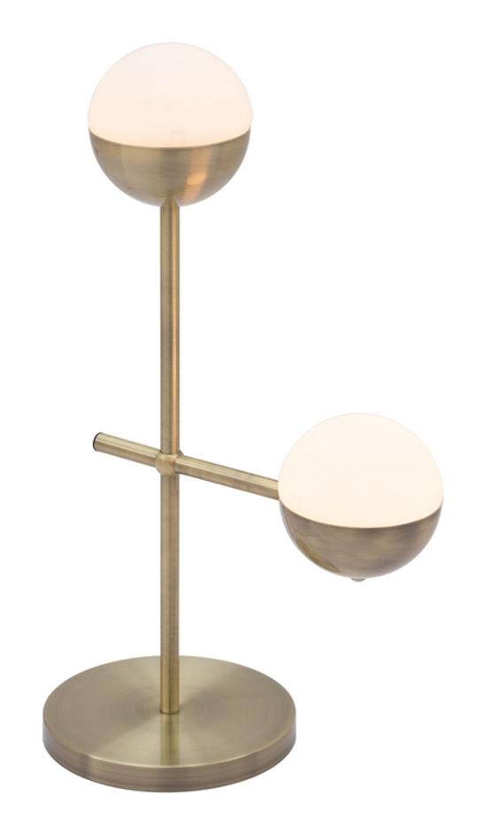Waterloo Table Lamp White & Bronze by Zuo Modern