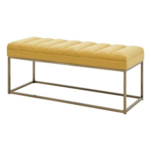 Darius Fabric Bench In Montello Yellow by New Pacific Direct