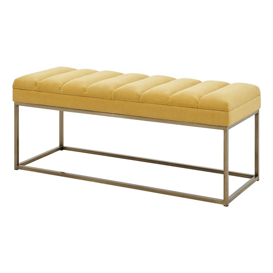Darius Fabric Bench In Montello Yellow by New Pacific Direct