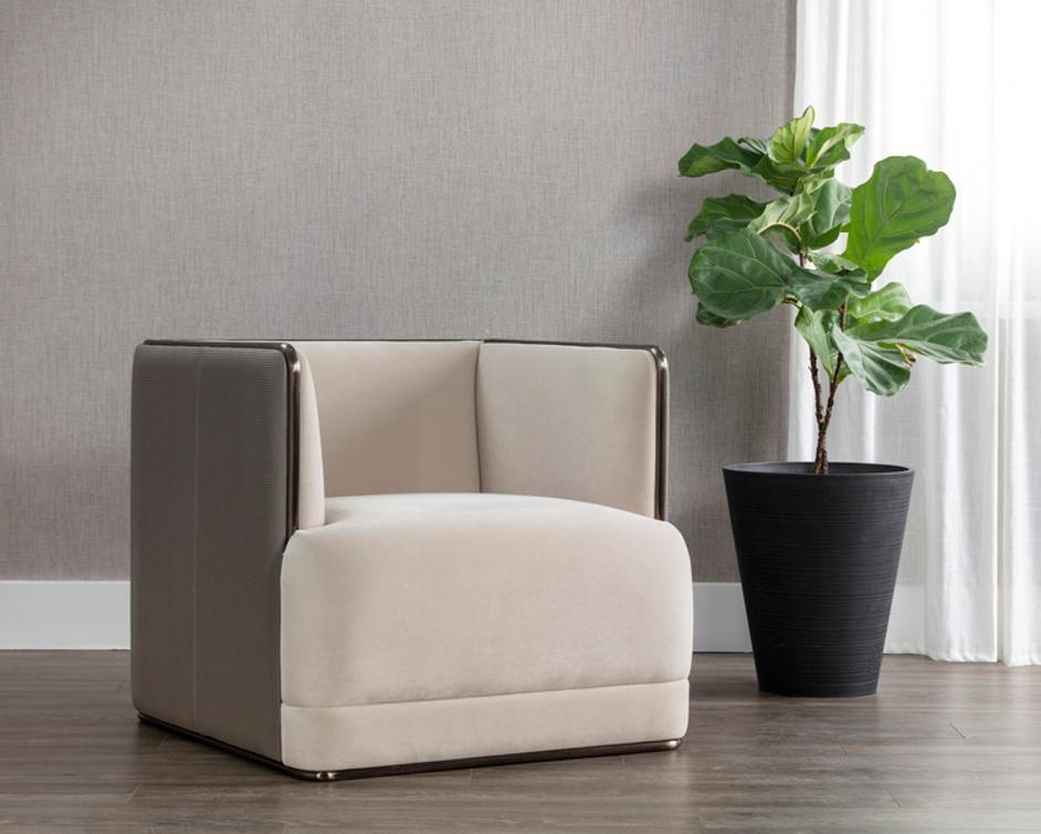 SIERRA ARMCHAIR - MEG TAUPE / PORCINI TAUPE by Sunpan