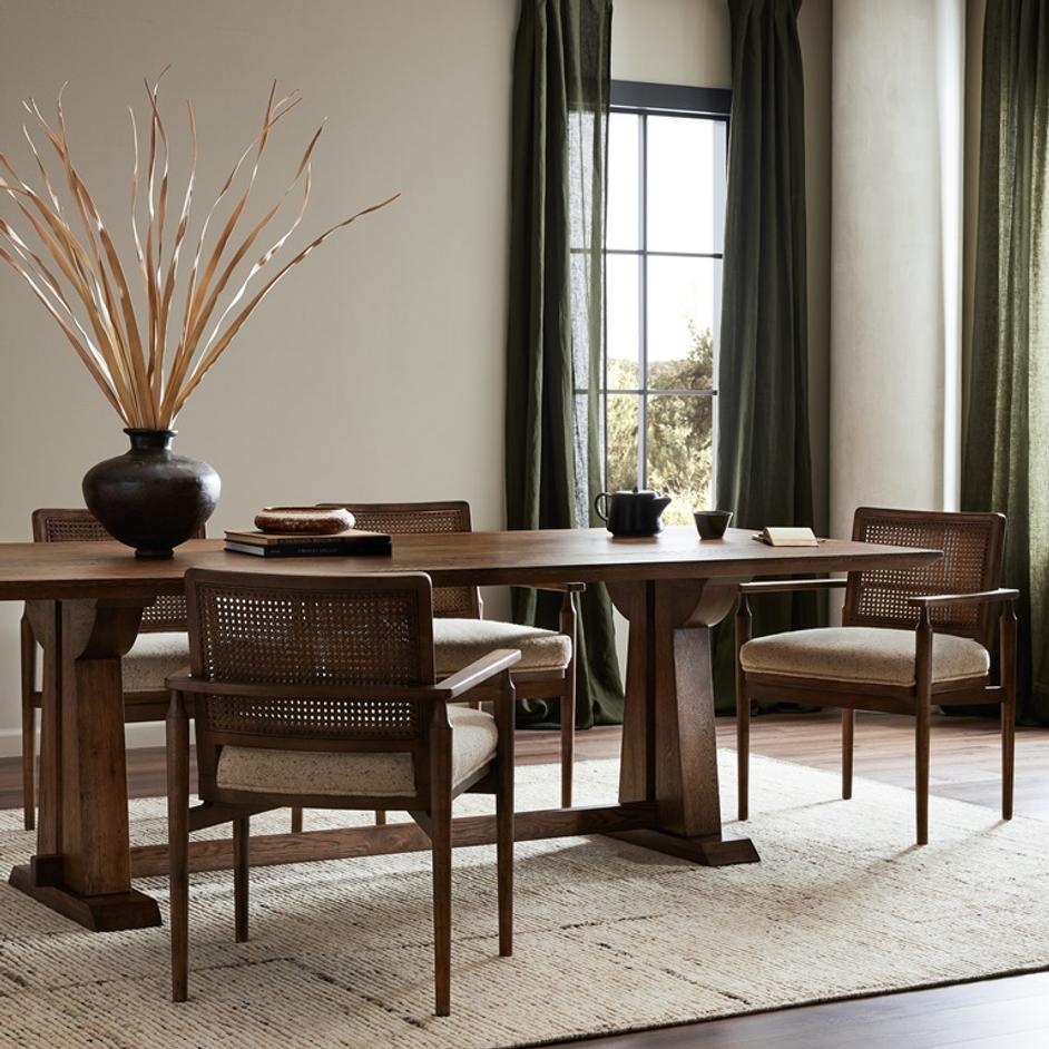 Ashwin Dining Table in Brown Oak by FOUR HANDS