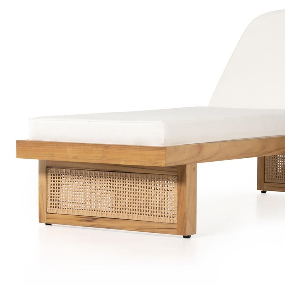 Merit Outdoor Chaise Lounge In Natural Teak by FOUR HANDS