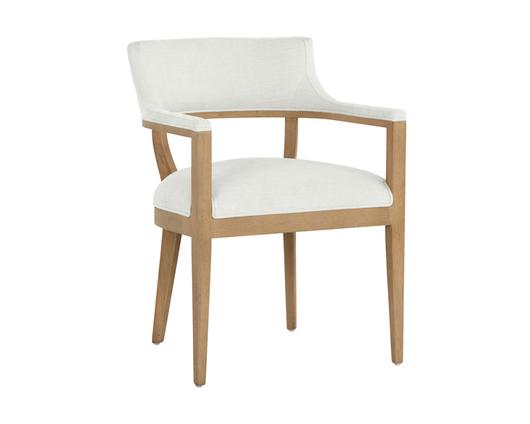 BRYLEA DINING ARMCHAIR - NATURAL - HEATHER IVORY TWEED by Sunpan