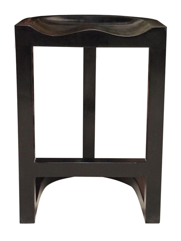 Saddle Counter Stool, Hand Rubbed Black by Noir Furniture