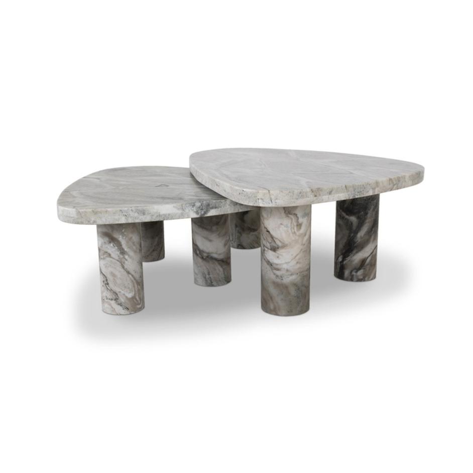Zion Nesting Coffee Table Set - Sage Onyx by Four Hands