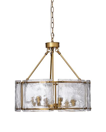 Glenn Large Round Metal 6-Light Chandelier, Antique Brass by Jamie Young