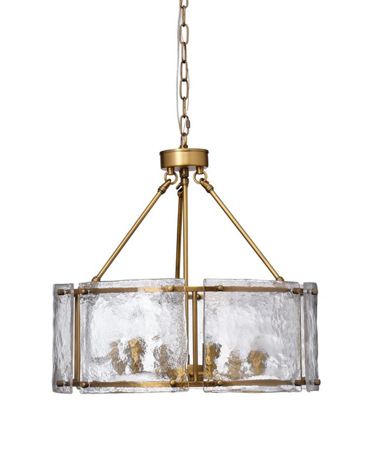 Glenn Large Round Metal 6-Light Chandelier, Antique Brass by Jamie Young