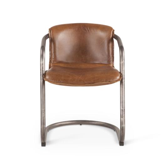 Portofino Distressed Chestnut Leather Dining Chair by Home Trends & Design