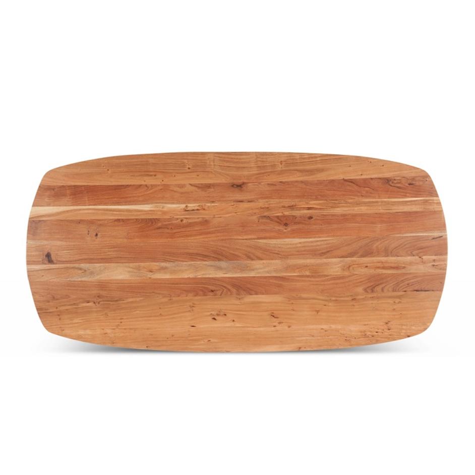 Salerno 82" Acacia Wood and Iron Dining Table, Natural by Home Trends & Design