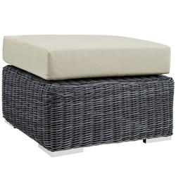 Kindle Outdoor Patio Sunbrella® Ottoman In Canvas Antique Beige by Modway Furniture