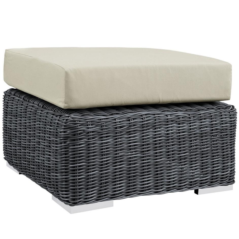 Kindle Outdoor Patio Sunbrella® Ottoman In Canvas Antique Beige by Modway Furniture