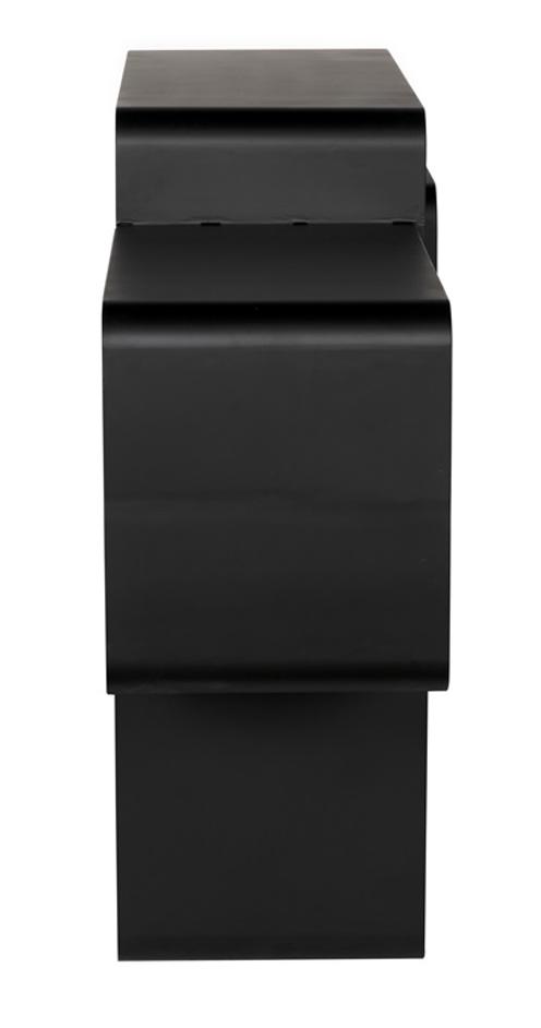 Horizon Industrial Steel Console in Matte Black by Noir Furniture