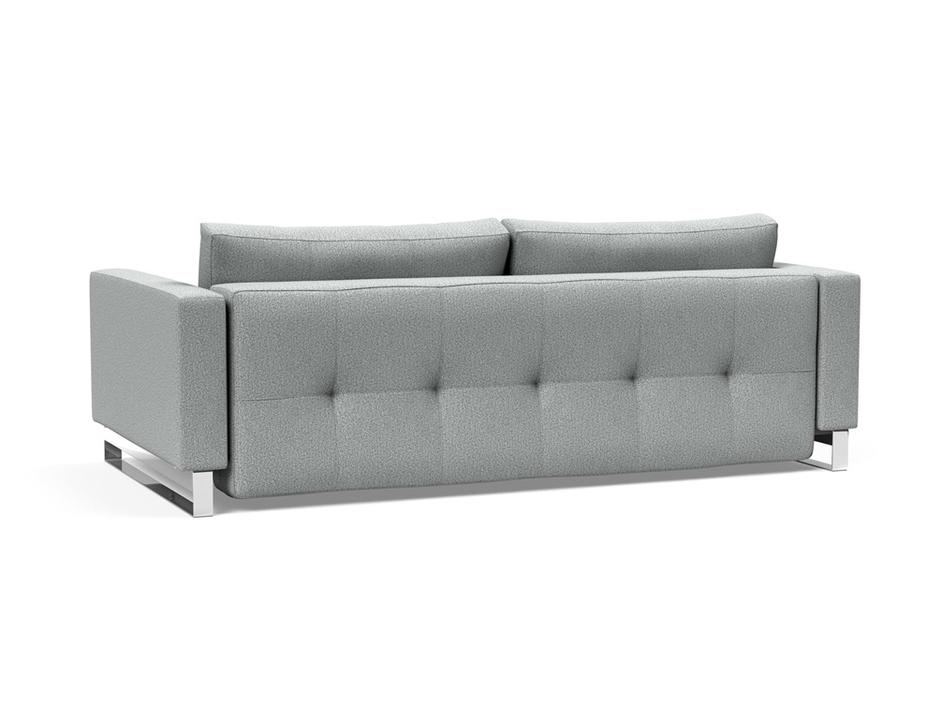 CASSIUS D.E.L. SLEEPER SOFA in MELANGE LIGHT GREY FABRIC WITH Chrome legs 538 by INNOVATION USA