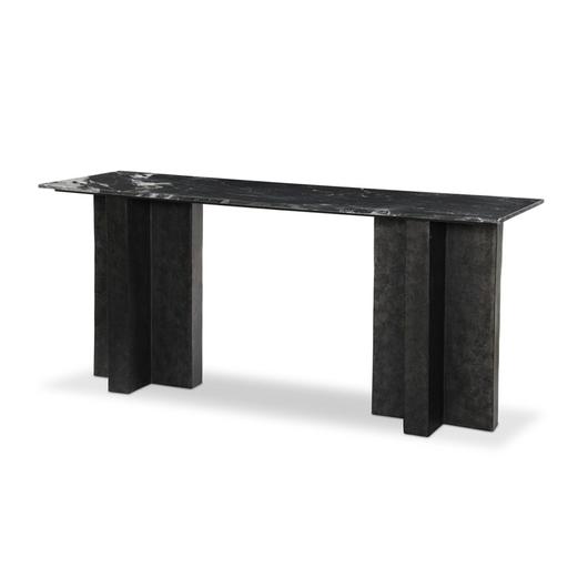 Terrell Large Console Table - Black Marble by Four Hands