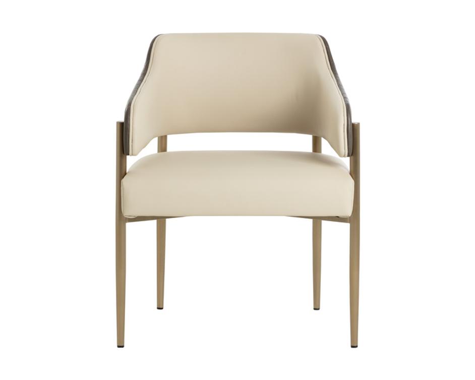 TOVA DINING ARMCHAIR - DILLON CREAM / BRAVO ASH by Sunpan