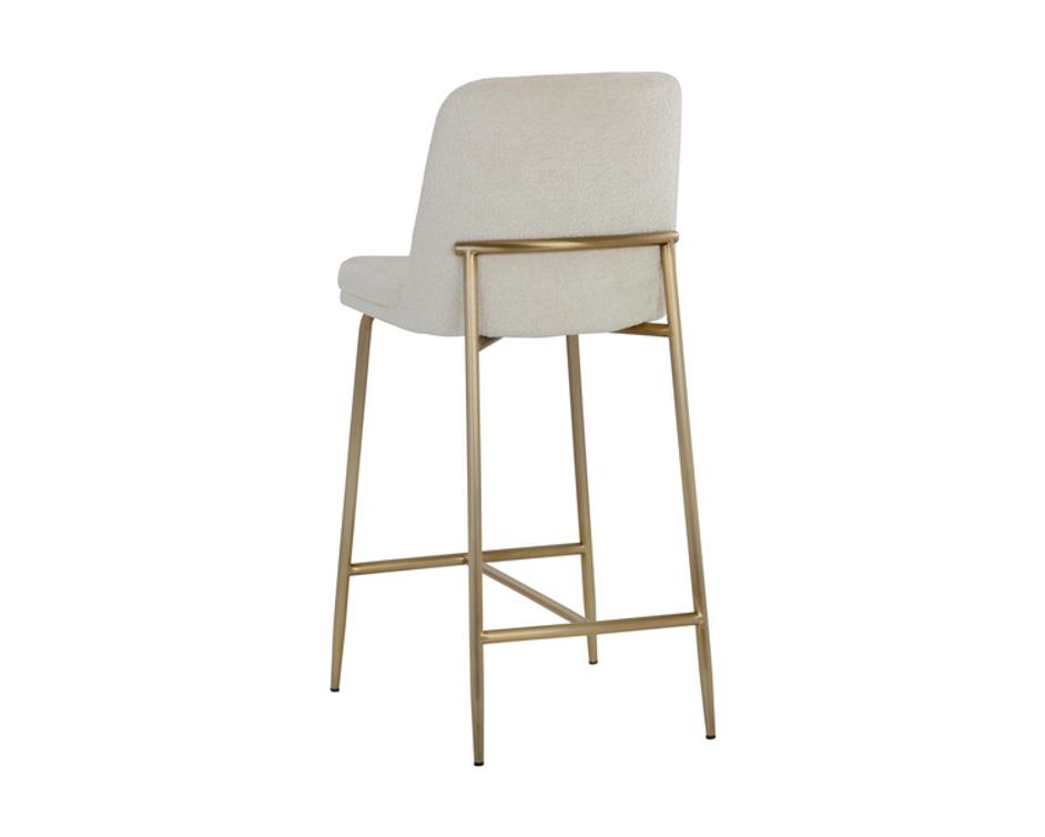 ZEKE COUNTER STOOL - ANTIQUE BRASS - BERGEN IVORY by Sunpan