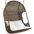 Reflection Outdoor Patio Swing Chair With Stand In Brown White by Modway Furniture