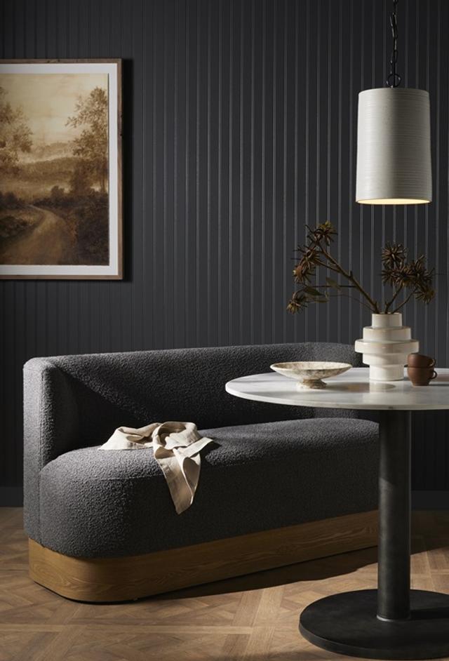 Krista Dining Bench In Knoll Charcoal by FOUR HANDS