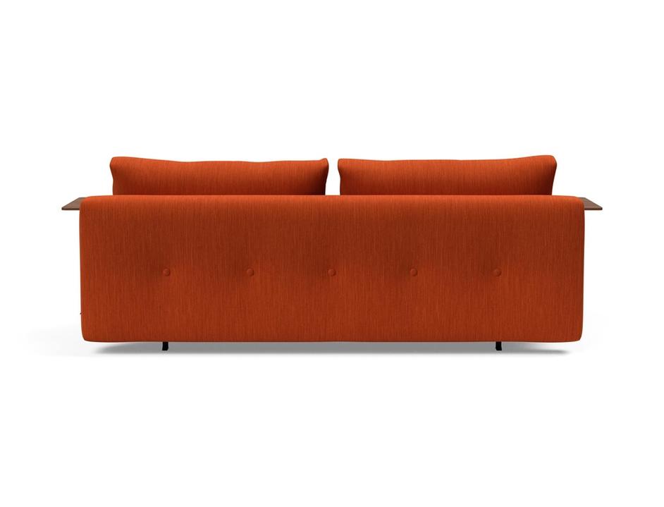 RECAST PLUS SOFABED W/ARMS in ELEGANCE PAPRIKA FABRIC WITH Dark wood LEGS 506 by INNOVATION USA