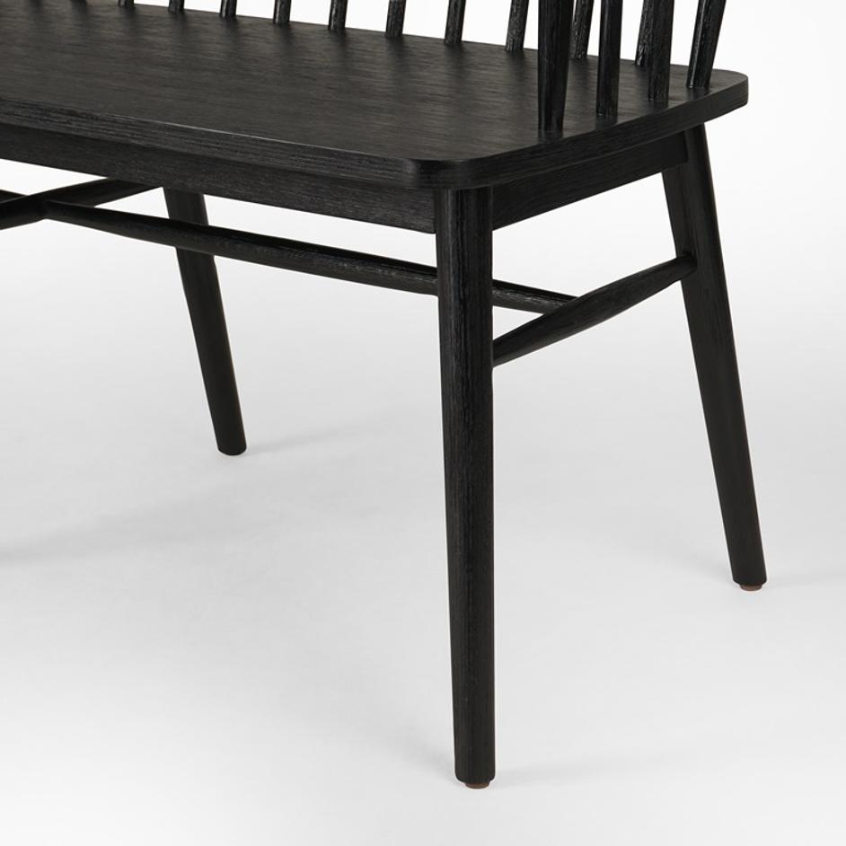 Aspen Bench In Matte Black by FOUR HANDS