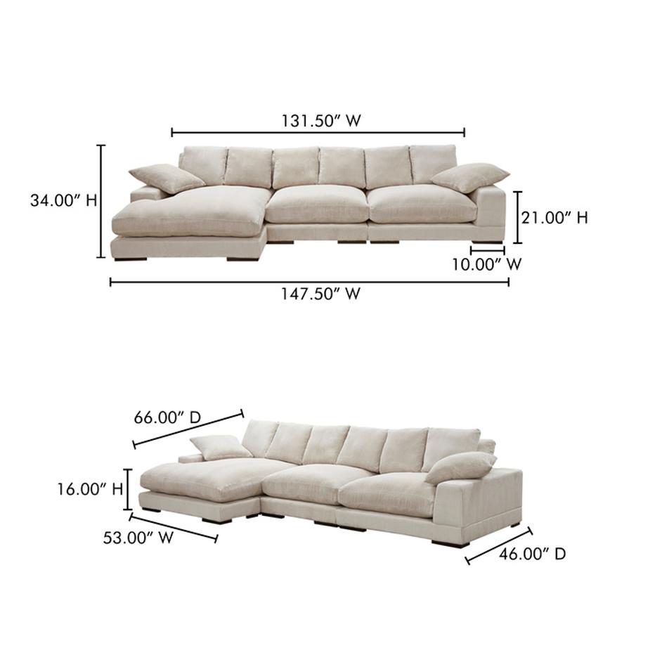 Plunge Large Sectional Cappuccino by Moes Home