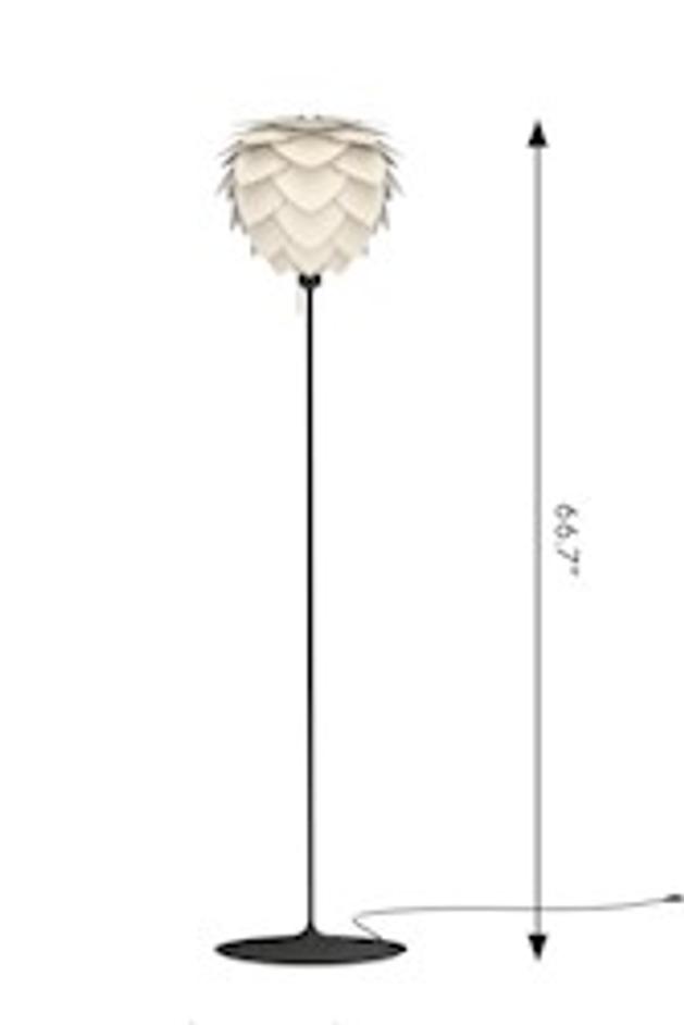 Aluvia Floor Lamp  in Anthracite with Black Base by UMAGE