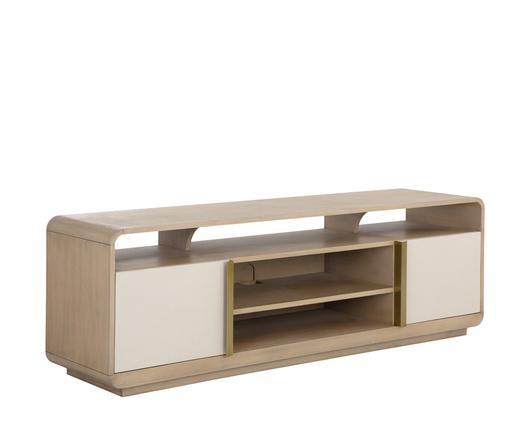 KAYDEN MEDIA CONSOLE AND CABINET - OYSTER SHAGREEN by Sunpan