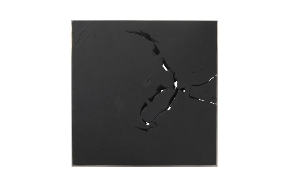 Burnt Cube Side Table, Chamcha Wood, Stainless Steel Base by PHILLIPS COLLECTION