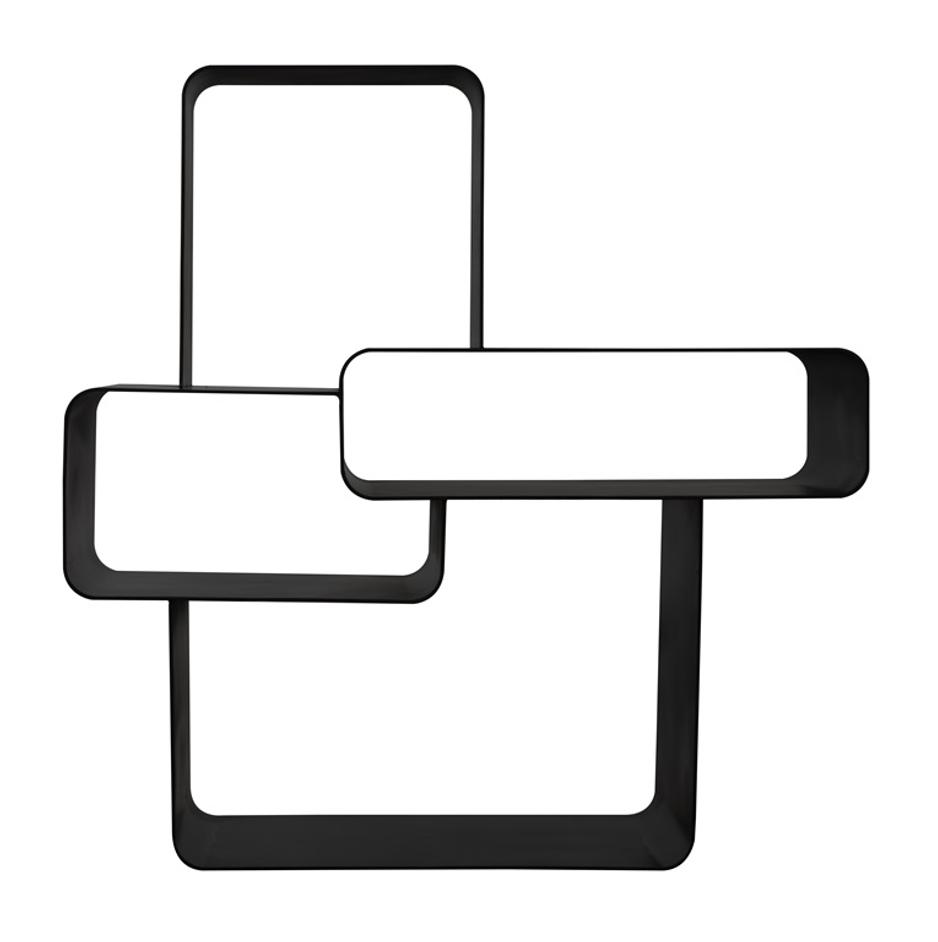 Latisia Industrial Steel Shelf in Matte Black by Noir Furniture