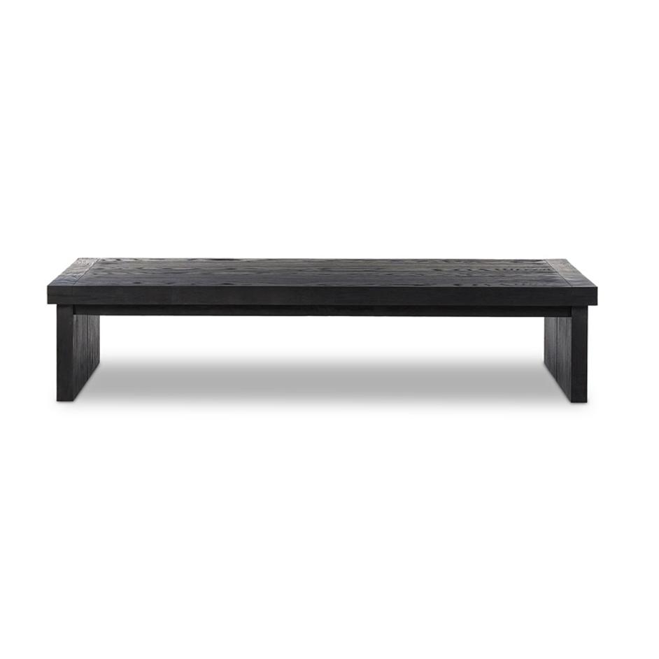 Warby Coffee Table in Worn Black Oak by FOUR HANDS