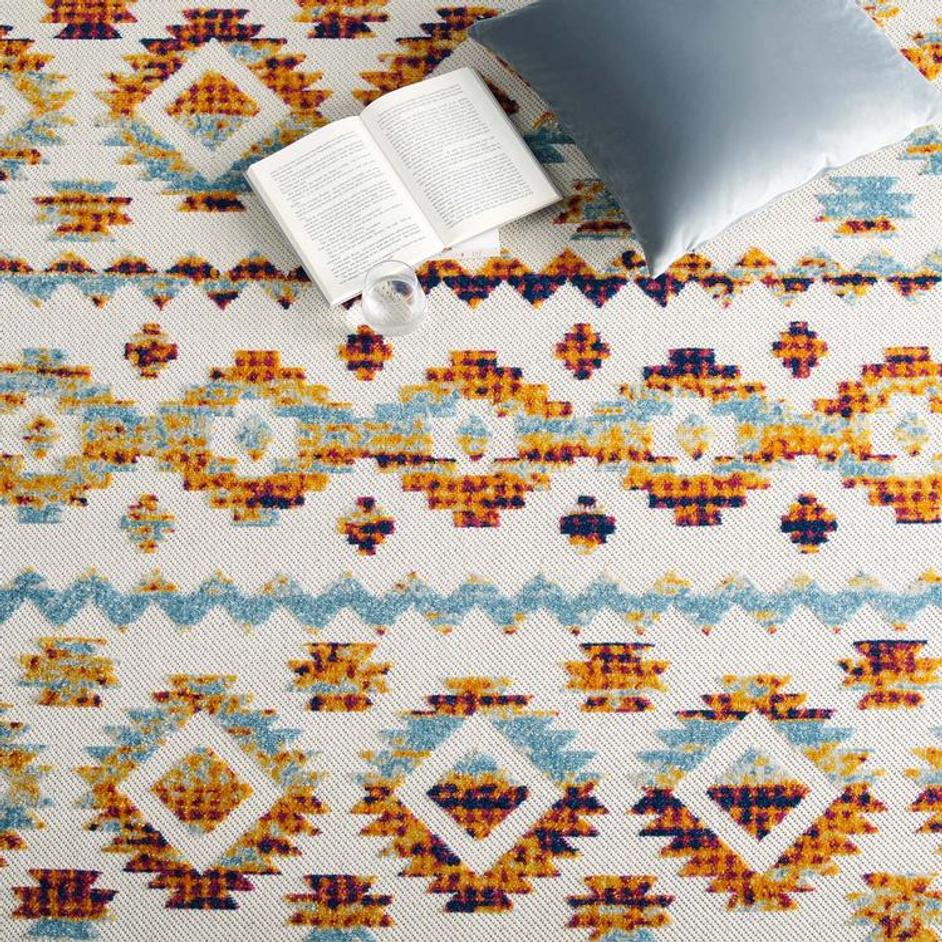 Burket Takara Abstract Diamond Moroccan Trellis 8X10 Indoor And Outdoor Area Rug In Multicolored by Modway Furniture