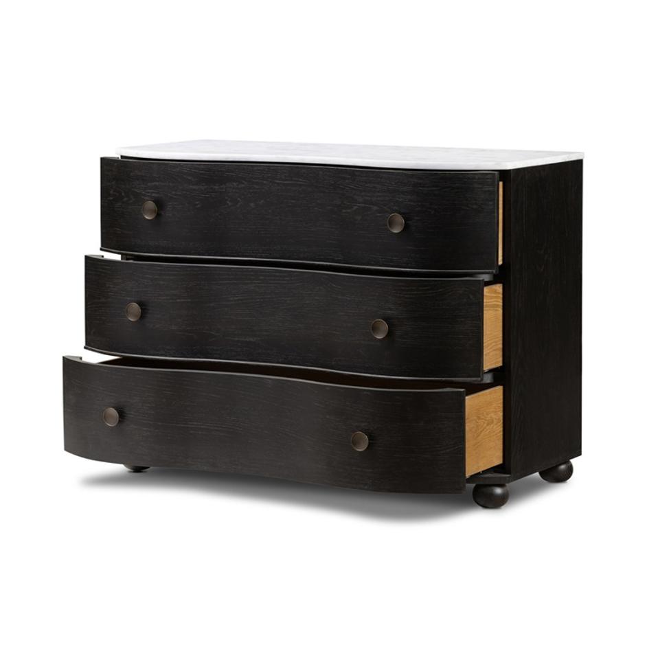 Tiago Marble Chest - Distressed Black by Four Hands