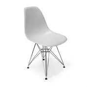 Lorena Fiberglass Side Chair - White Matte/SS by Aeon Furniture