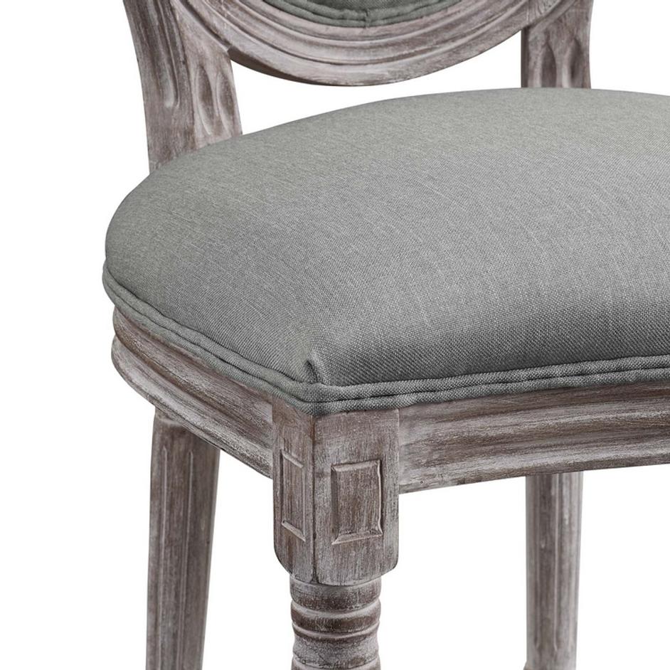 Seneca Vintage French Upholstered Fabric Dining Side Chair In Light Gray by Modway Furniture