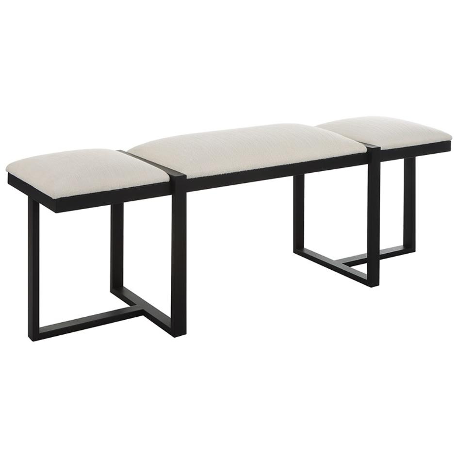 Triple Cloud Modern Upholstered Bench by Uttermost