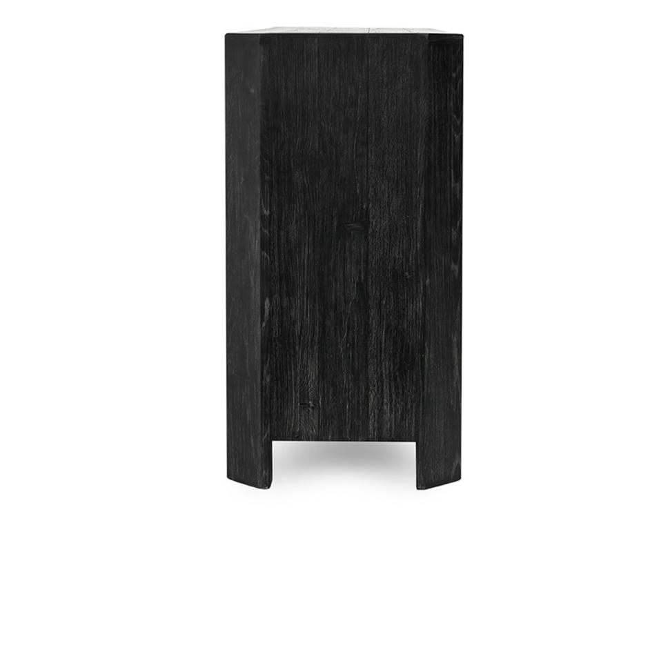 Macarthur Reclaimed Oak 4Dr Cabinet Antique Black by Classic Home
