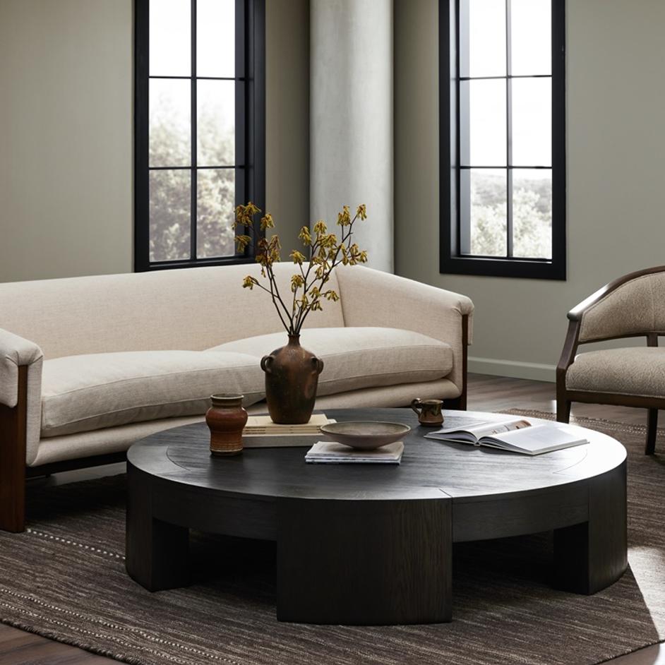 Sheffield Coffee Table Large in Charcoal by FOUR HANDS