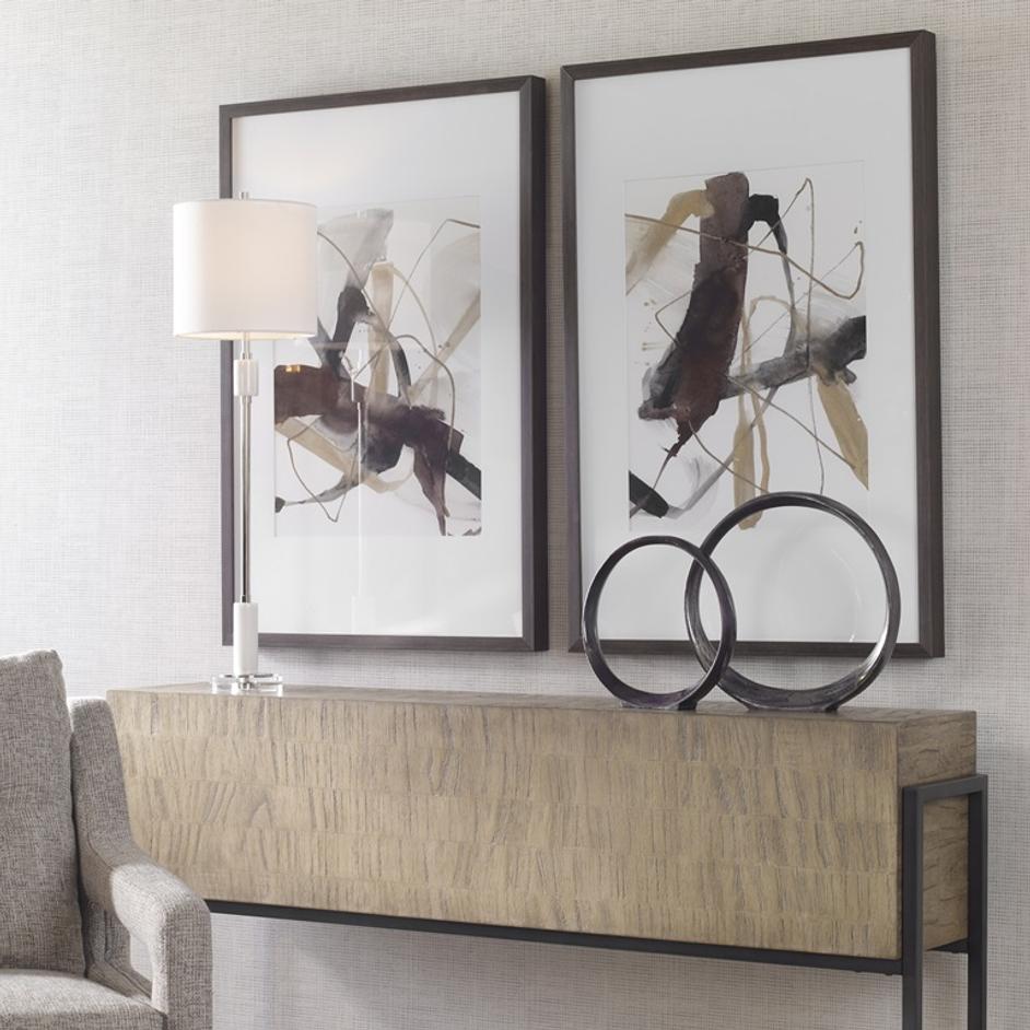 Burgundy Interjection Abstract Prints, Set/2 by Uttermost