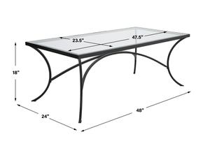 Alayna Black Metal & Glass Coffee Table by Uttermost