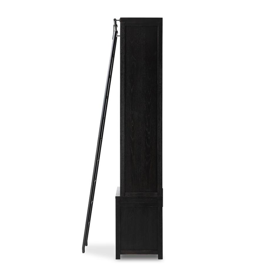 Admont Bookcase And Ladder In Worn Blk by FOUR HANDS