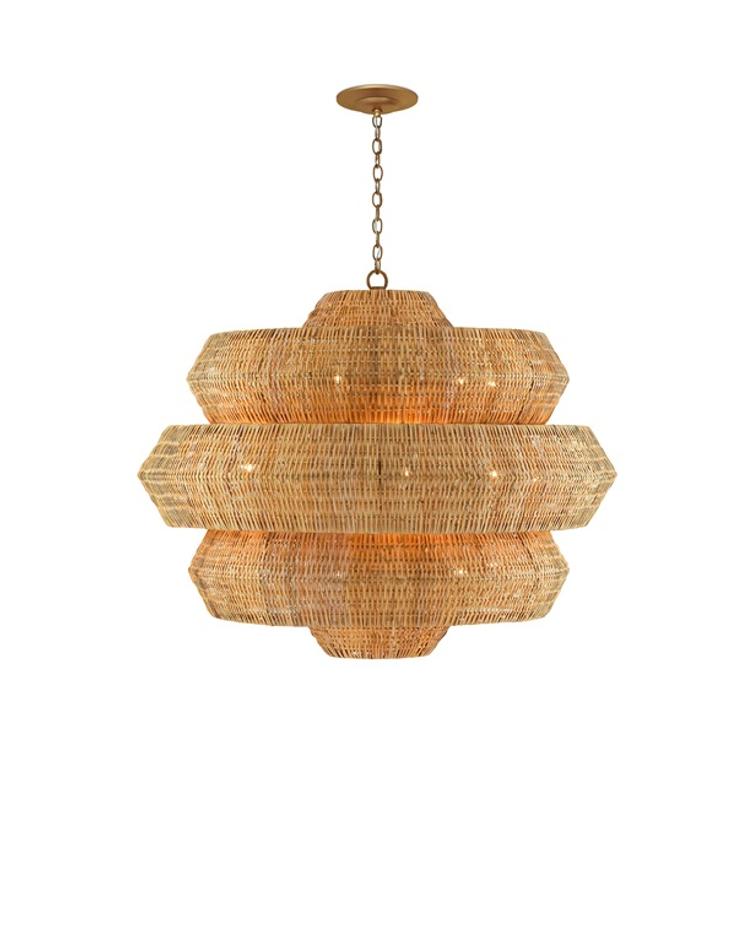 Antibes Grande Chandelier In Khaki & Natural by Currey & Company
