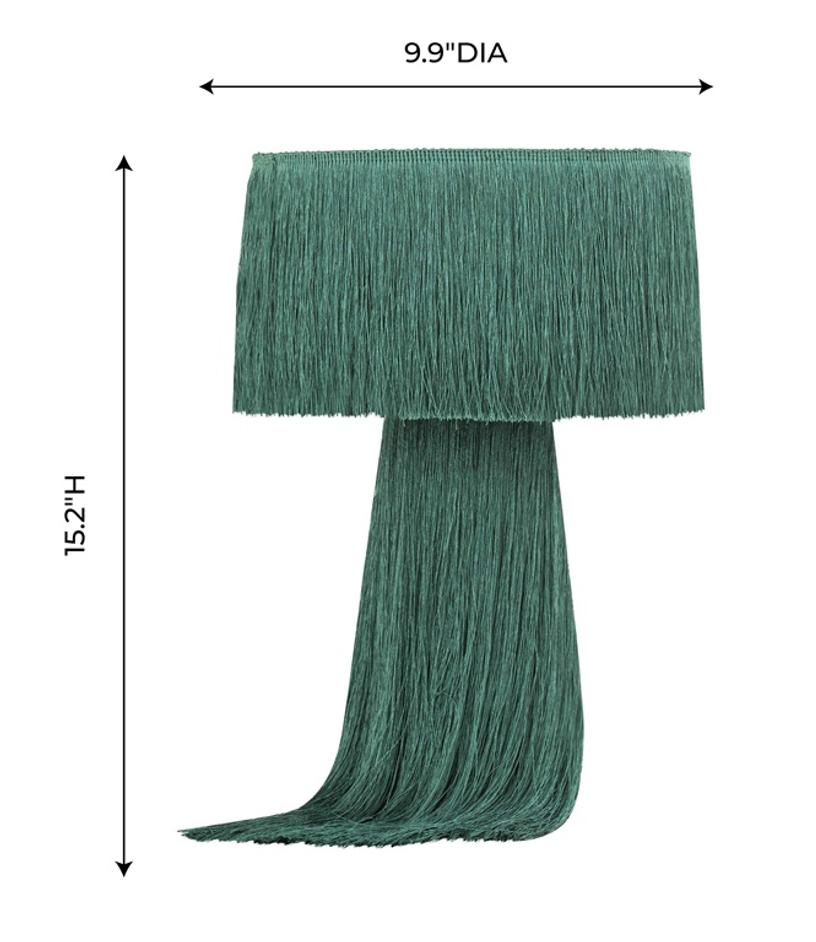 Atolla Emerald Tassel Table Lamp by tov furniture
