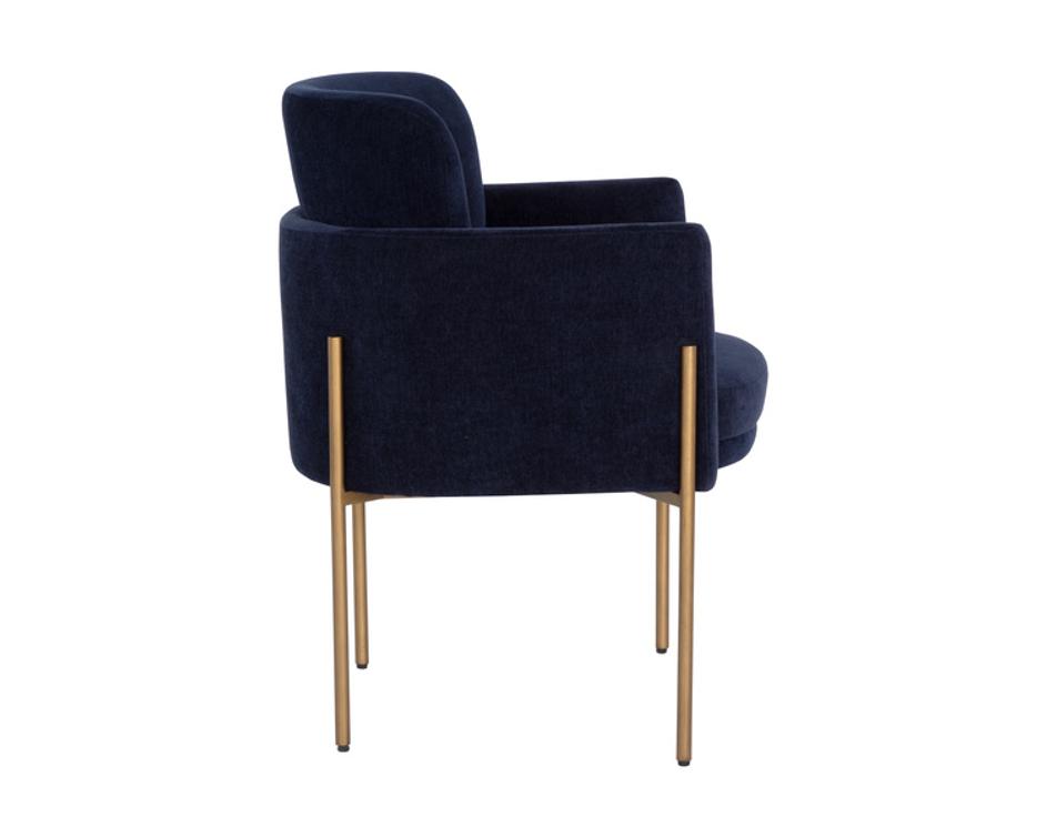 RICHIE DINING ARMCHAIR - ANTIQUE BRASS - DANNY NAVY by Sunpan