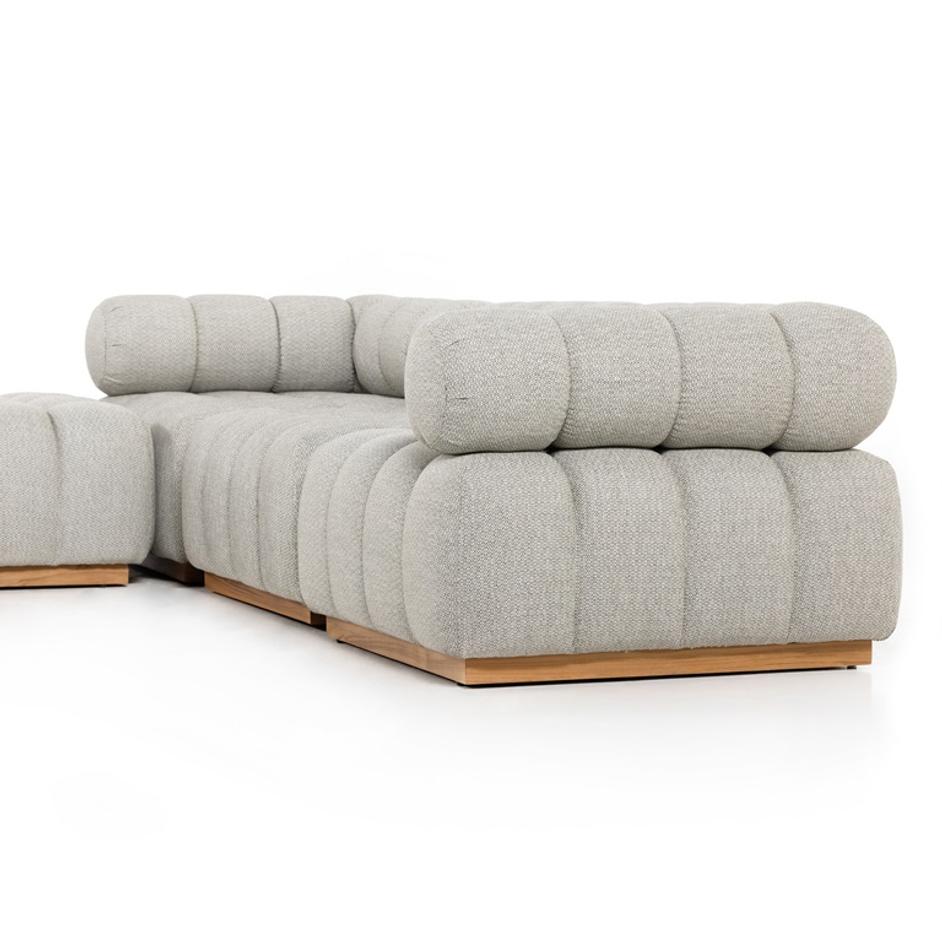 Roma Outdoor 3pc Sectional W/Ottoman In Ash by FOUR HANDS